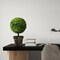24" Green Artificial Boxwood Topiary Tree PVC Plastic Indoor Outdoor